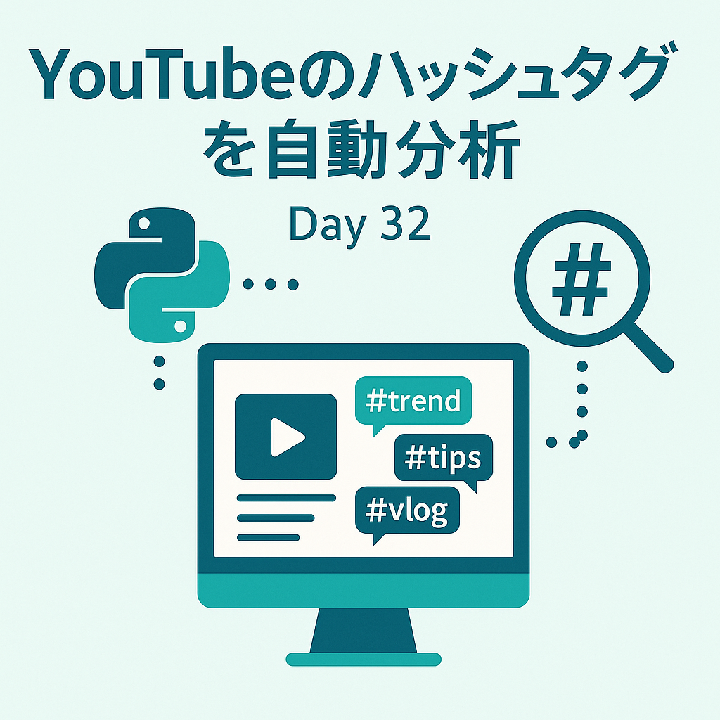 PythonでYouTubeのハッシュタグを自動分析しよう！