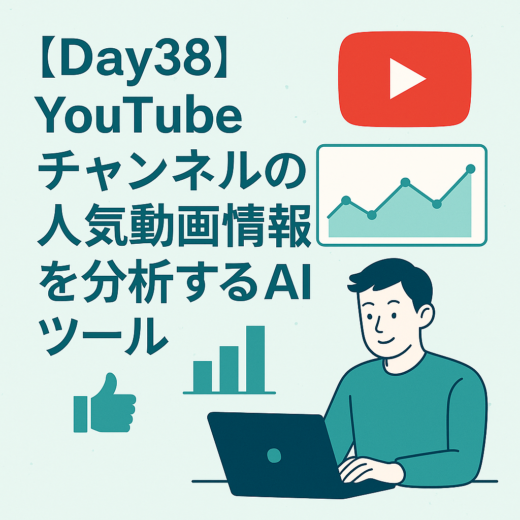 YouTubeチャンネルの人気動画情報を分析するAIツール